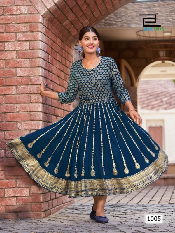 Blue Hills Melody Designer Rayon Anarkali Kurti Collection